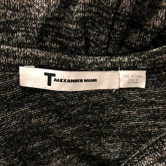 T by Alexander Wang Drape Back Stretch Jersey Static-Gray Maxi Dress sz M - Picture 7 of 8